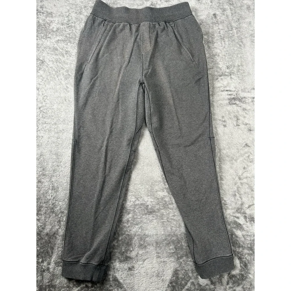Lululemon Pants Mens L Gray Tapered Elastic Waist Stretch Athletic Jogger